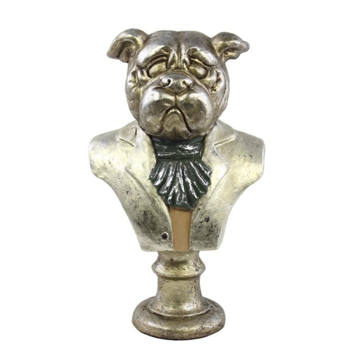 BUSTO CANE AVORIO ARGENTO H38